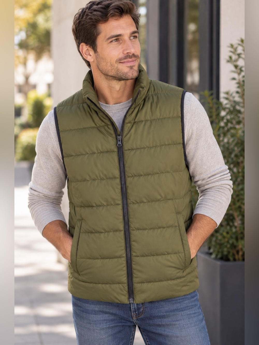 Gap ColdControl Olive Puffer Vest Water Resistant Windproof Ripstop XS Gorpcore